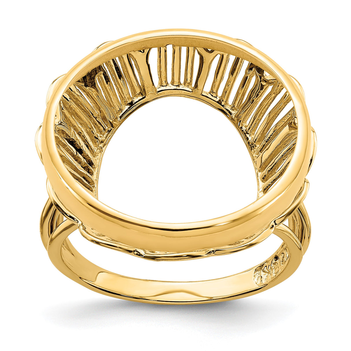 20 mm 14k Yellow Gold coin bezel ring for Canadian $10 Maple Leaf β additional image