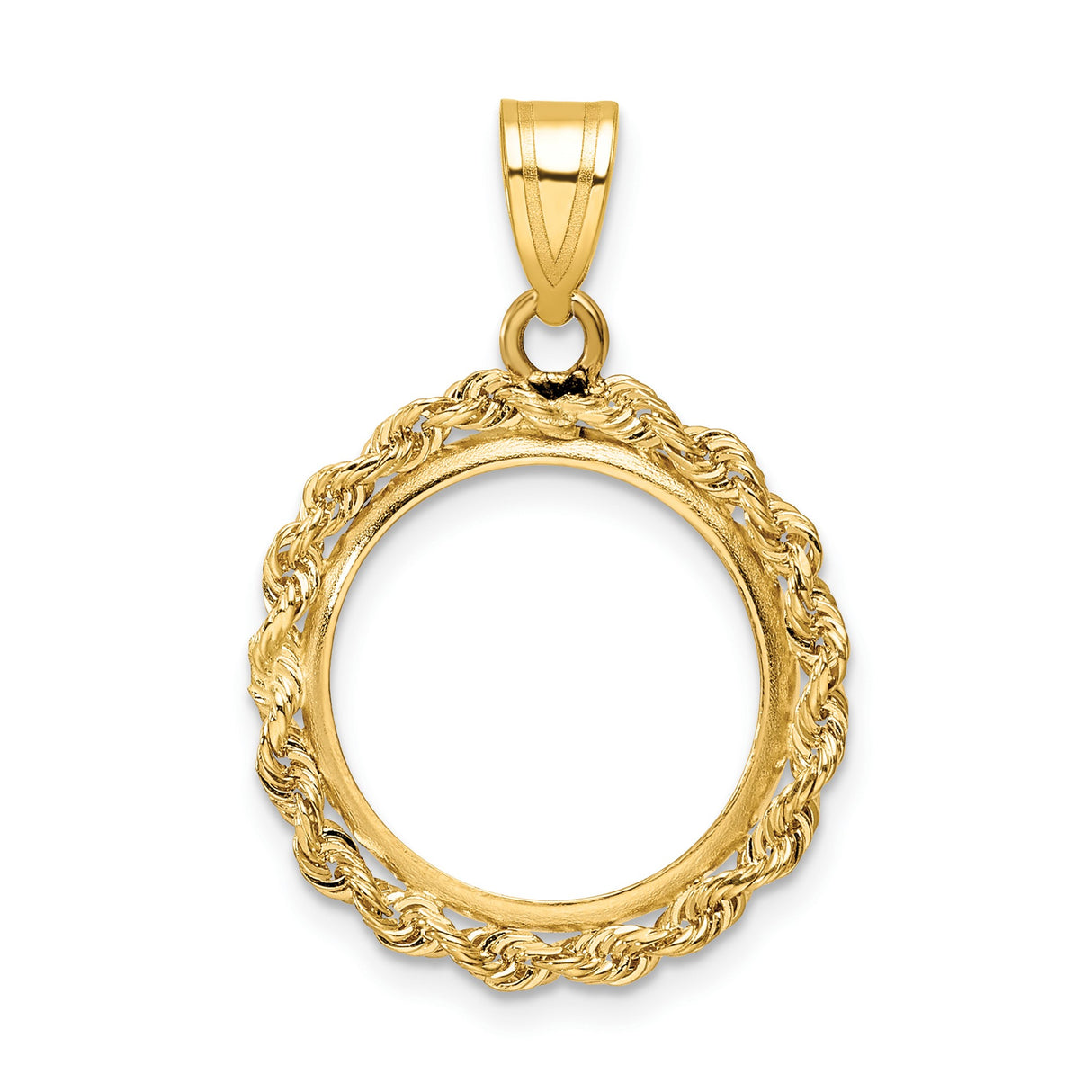 16 mm 14k Yellow Gold coin bezel pendant for Canadian 5¢ Nickel - Silver