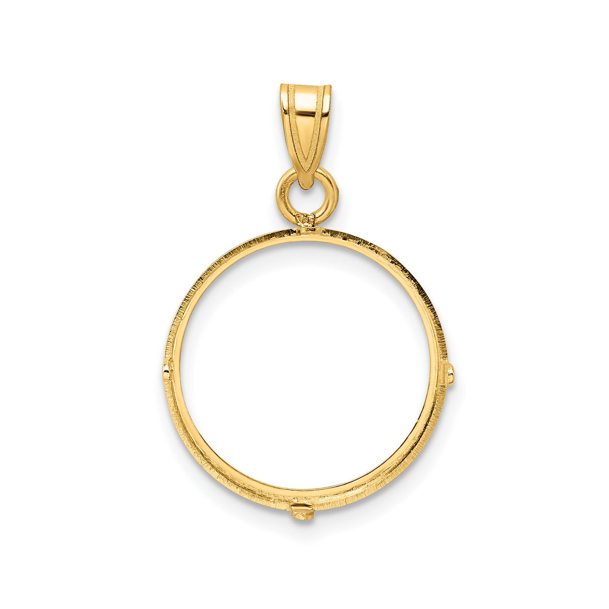 16 mm 14k Yellow Gold coin bezel pendant for Canadian 5¢ Nickel - Silver — additional image