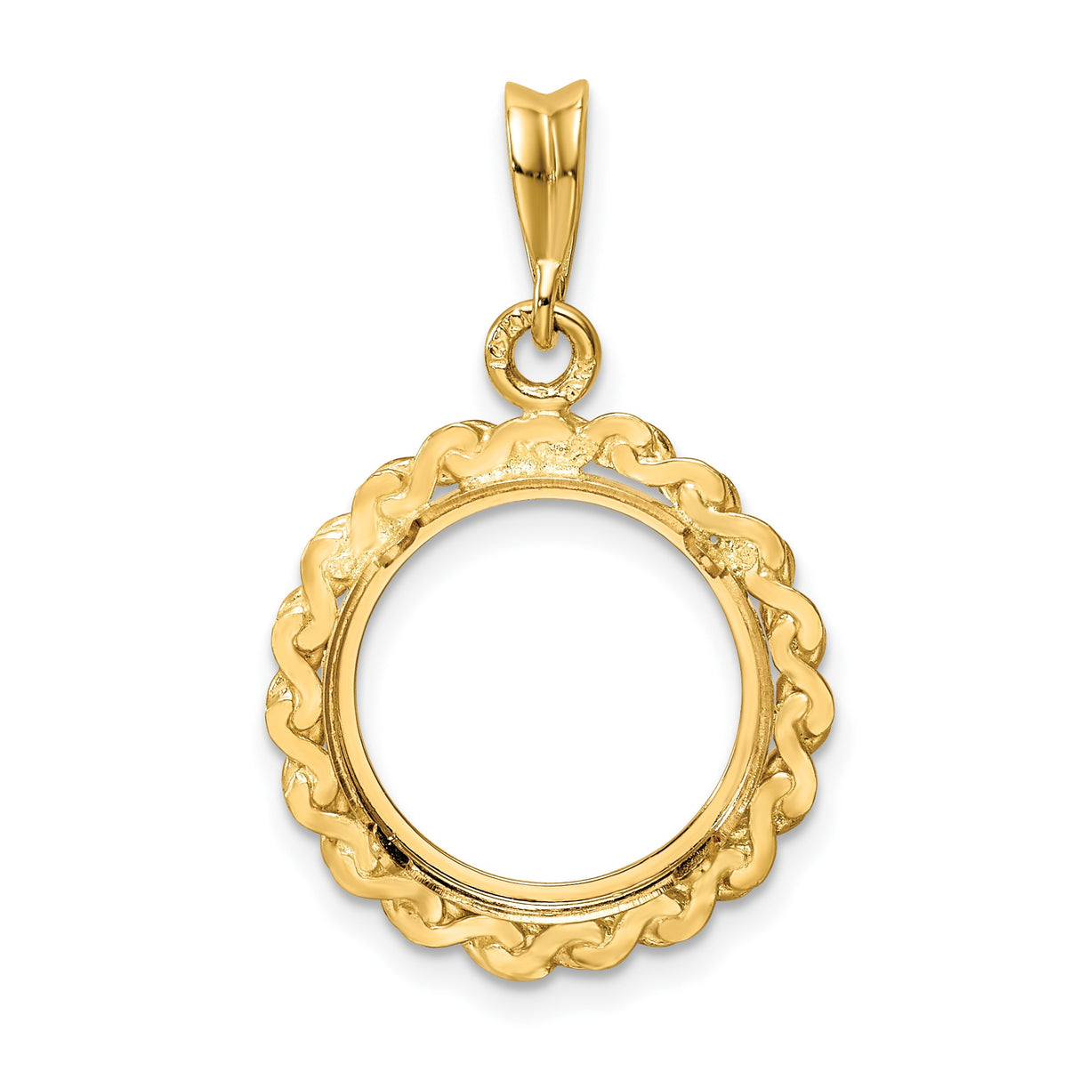 14 mm 14k Yellow Gold coin bezel for Chinese ¥10 Panda — additional image