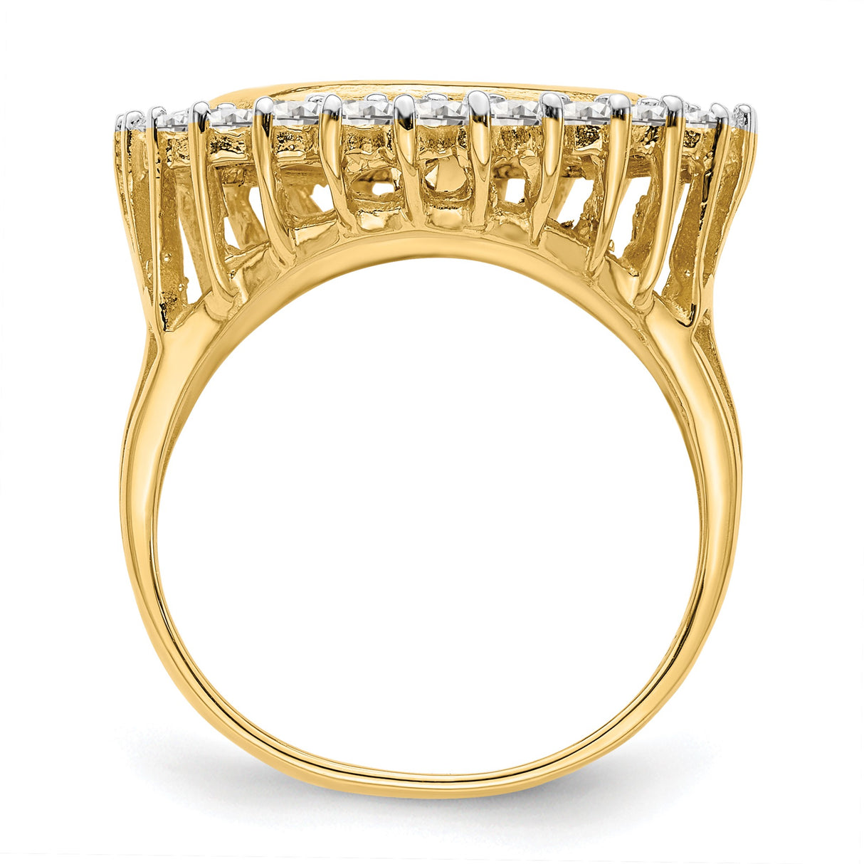 14 mm 14k Yellow Gold coin bezel ring for Chinese ¥10 Panda — alternate view