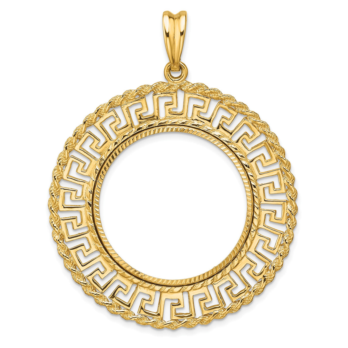 27 mm 14k Yellow Gold coin bezel for Chinese ¥200 Panda
