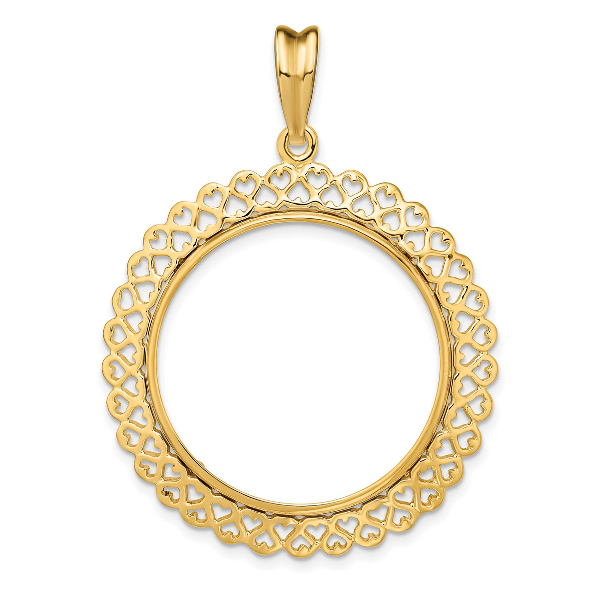 27 mm 14k Yellow Gold coin bezel for Chinese ¥200 Panda