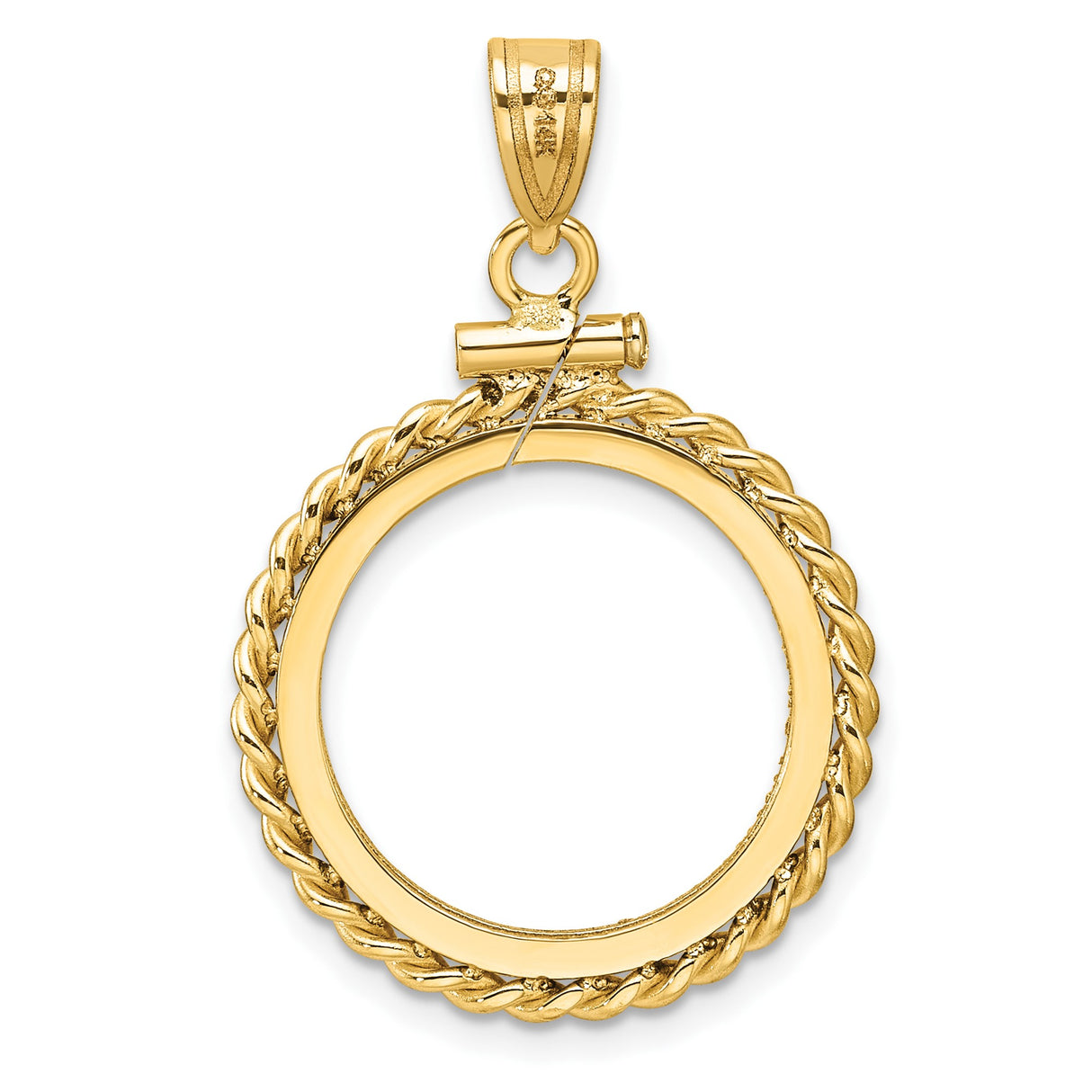 18 mm 14k Yellow Gold coin bezel for Chinese ¥50 Panda — additional image