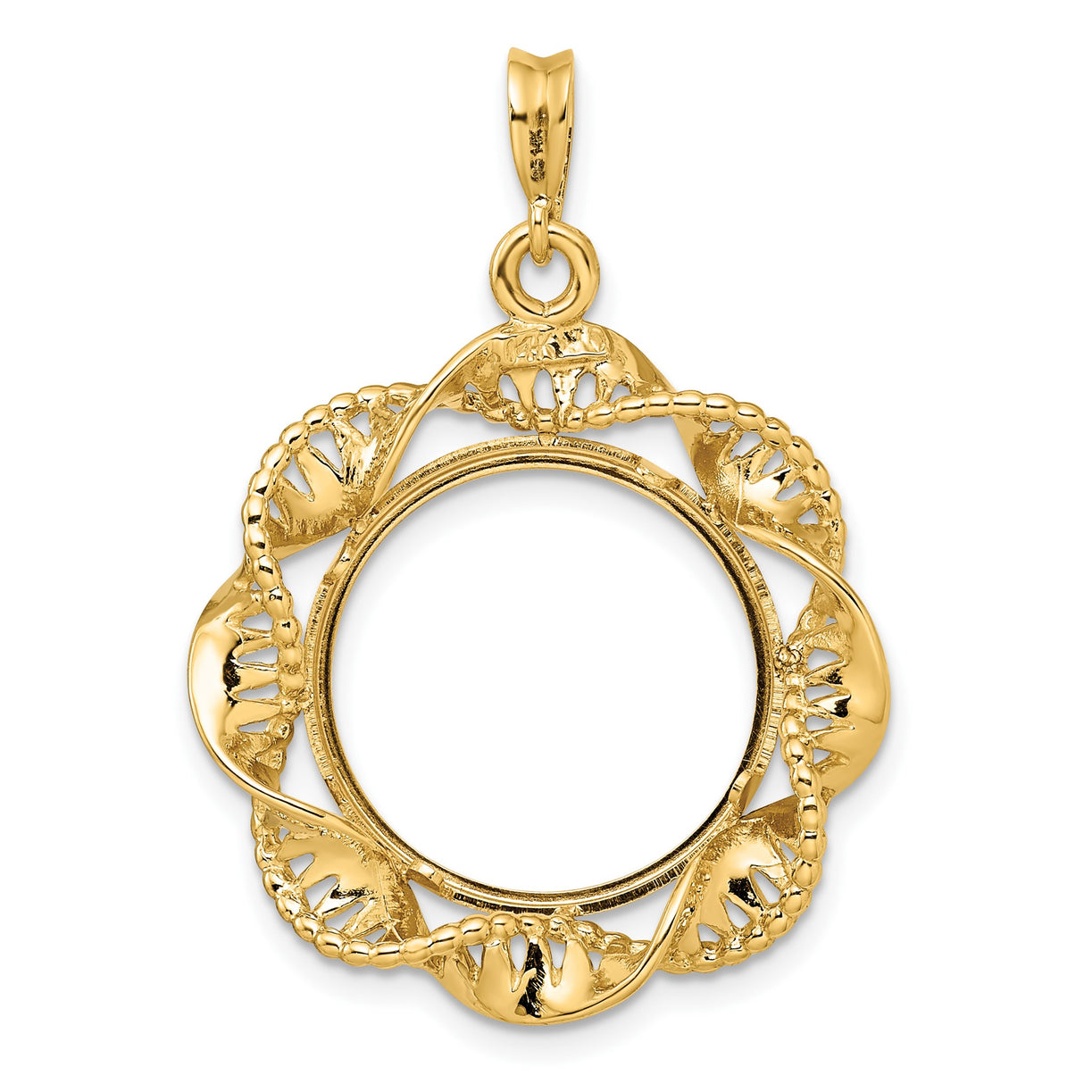 18 mm 14k Yellow Gold coin bezel for Chinese ¥50 Panda — additional image