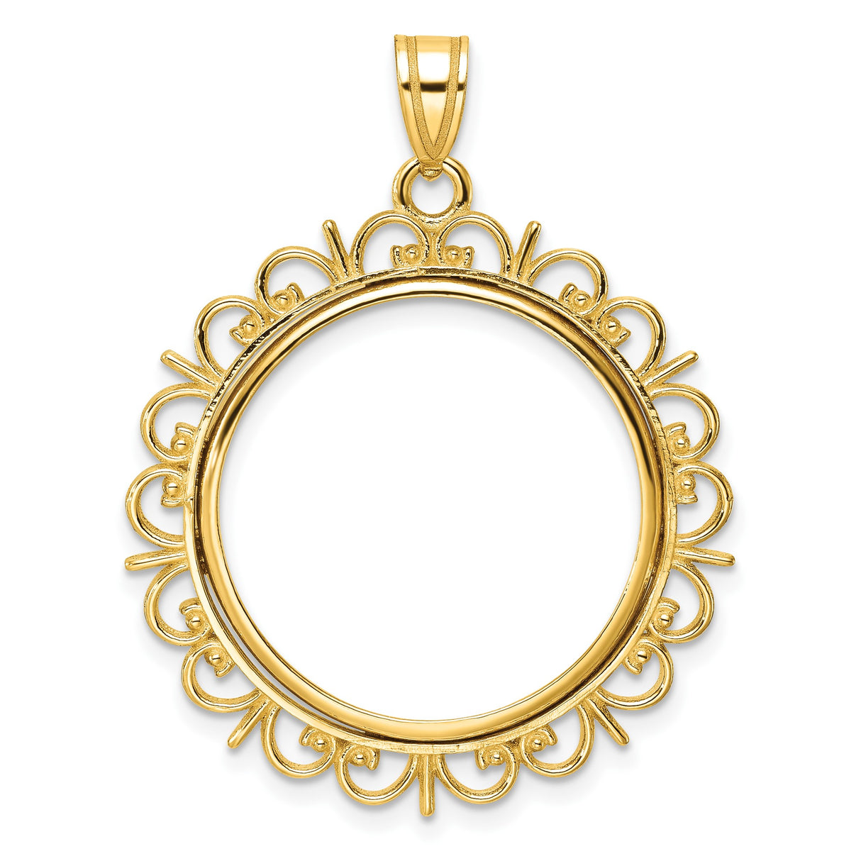 22 mm 14k Yellow Gold coin bezel for Chinese ¥100 Panda
