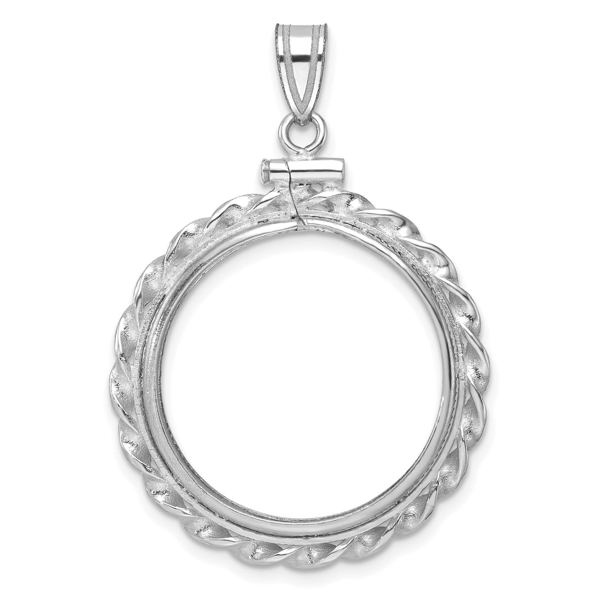 22 mm 14k White Gold coin bezel for Chinese ¥100 Panda