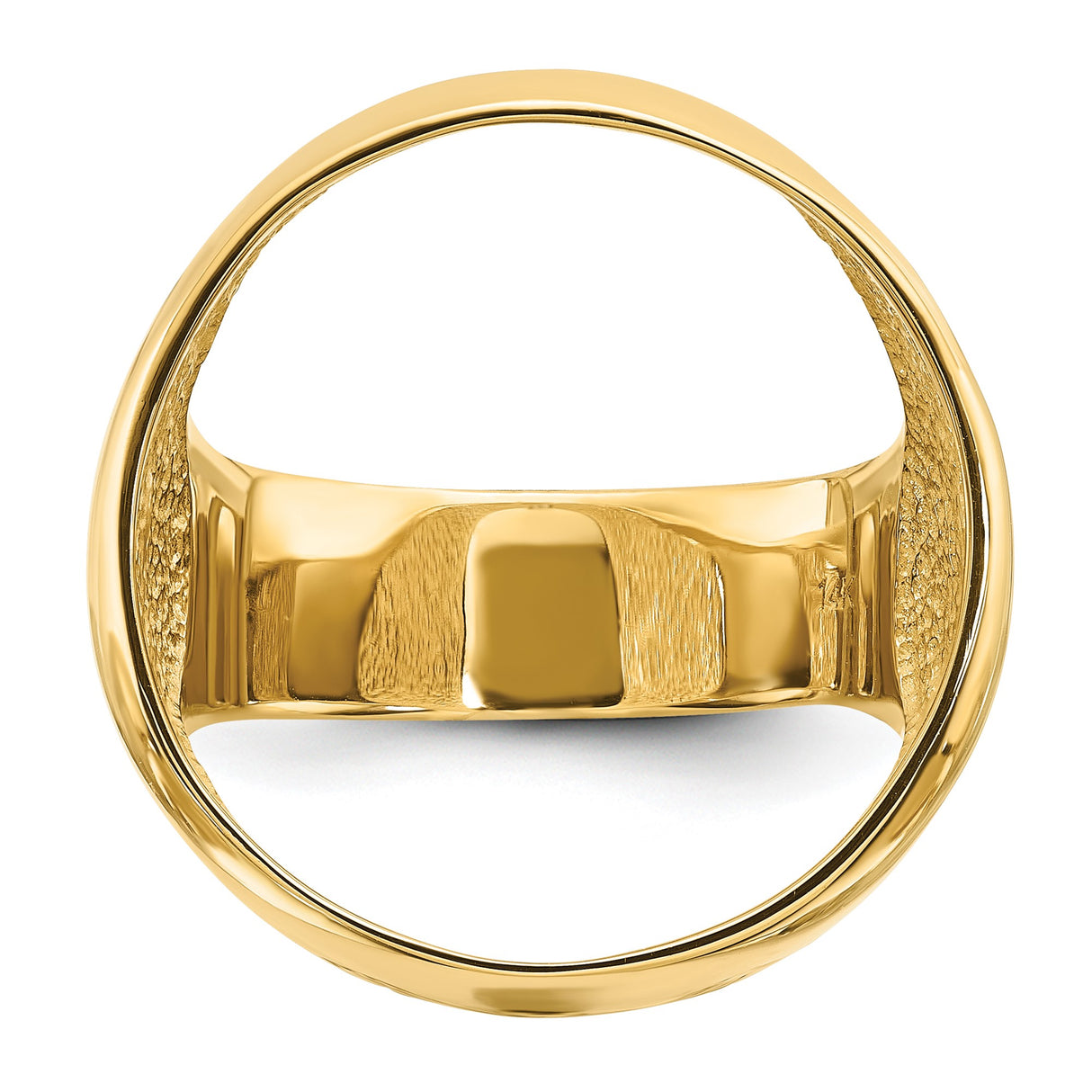 22 mm 14k Yellow Gold coin bezel ring for Chinese ¥100 Panda — additional image
