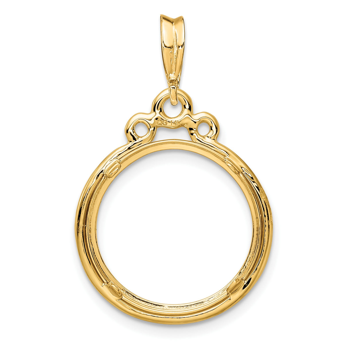 17 mm 14k Yellow Gold coin bezel for Isle of Man £0.5 Angel — additional image