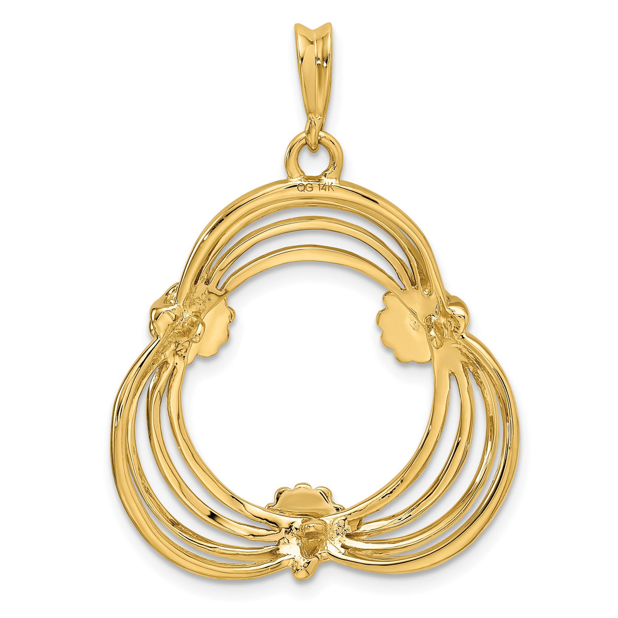 17 mm 14k Yellow Gold coin bezel for Isle of Man £0.5 Angel — additional image