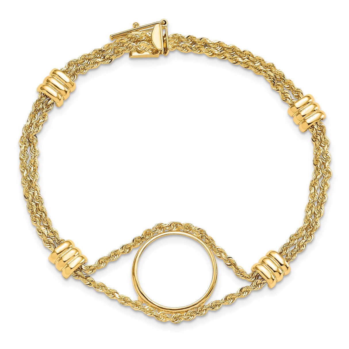 17 mm 14k Yellow Gold coin bezel bracelet for Isle of Man £0.5 Nobel — additional image