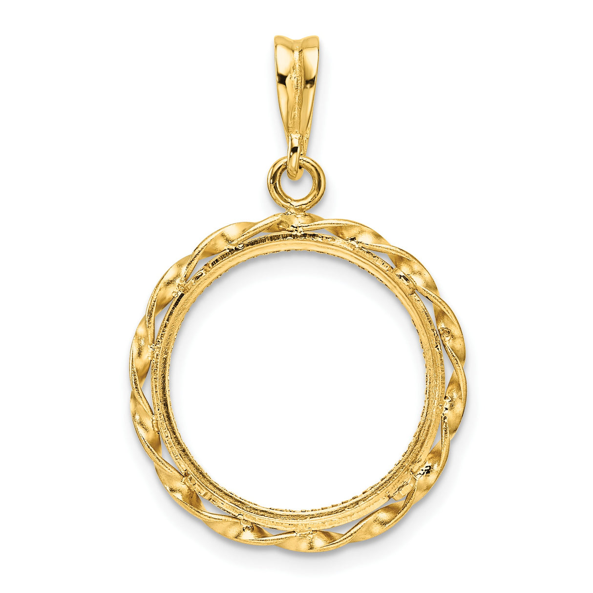 17 mm 14k Yellow Gold coin bezel for Isle of Man £0.5 Nobel — additional image