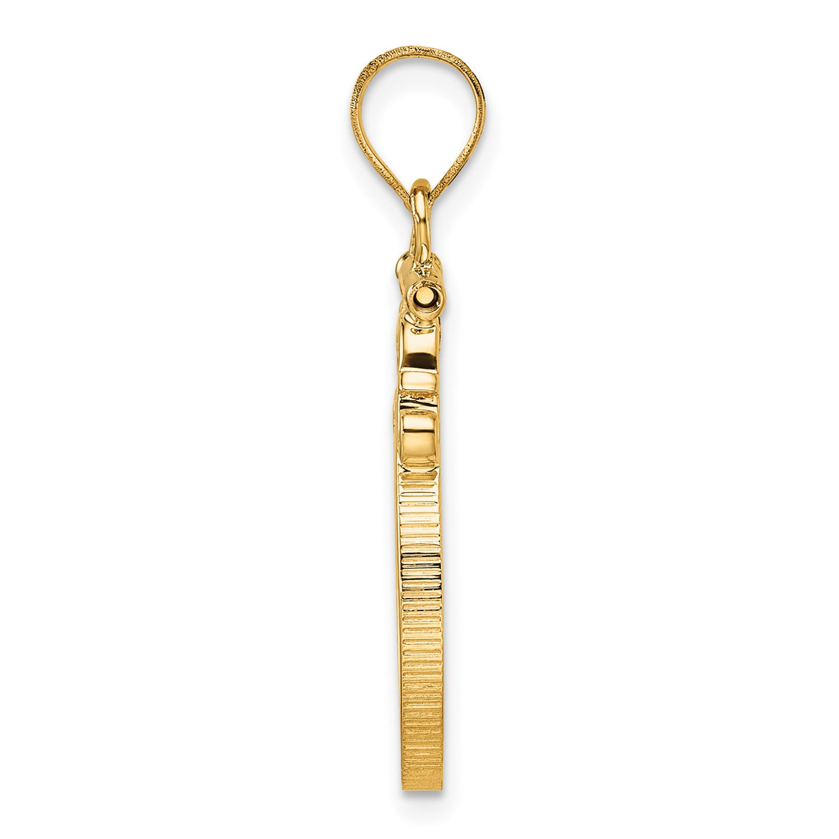 17 mm 14k Yellow Gold coin bezel for Isle of Man £0.5 Nobel — alternate view