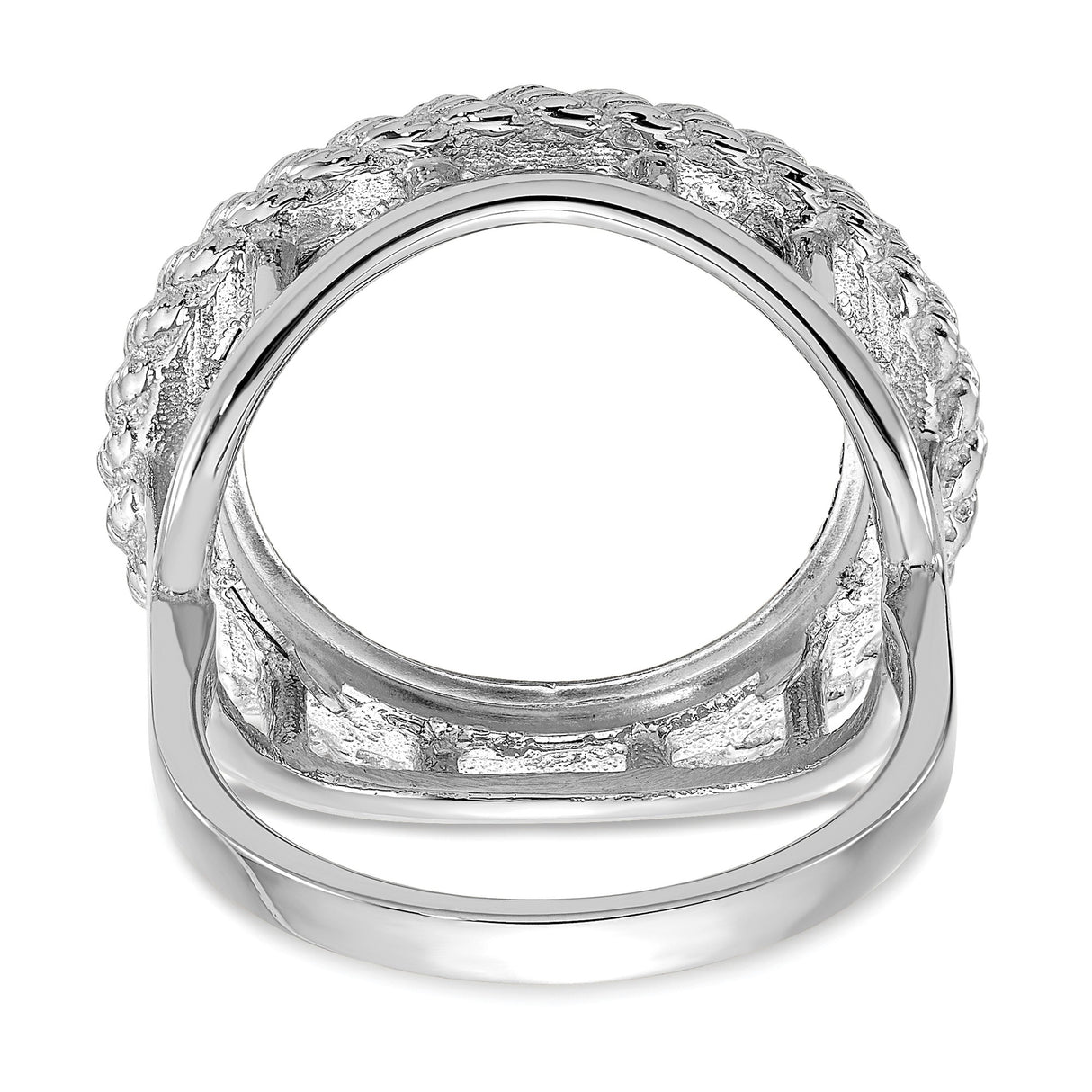 17 mm 14k White Gold coin bezel ring for Isle of Man £0.5 Nobel — additional image