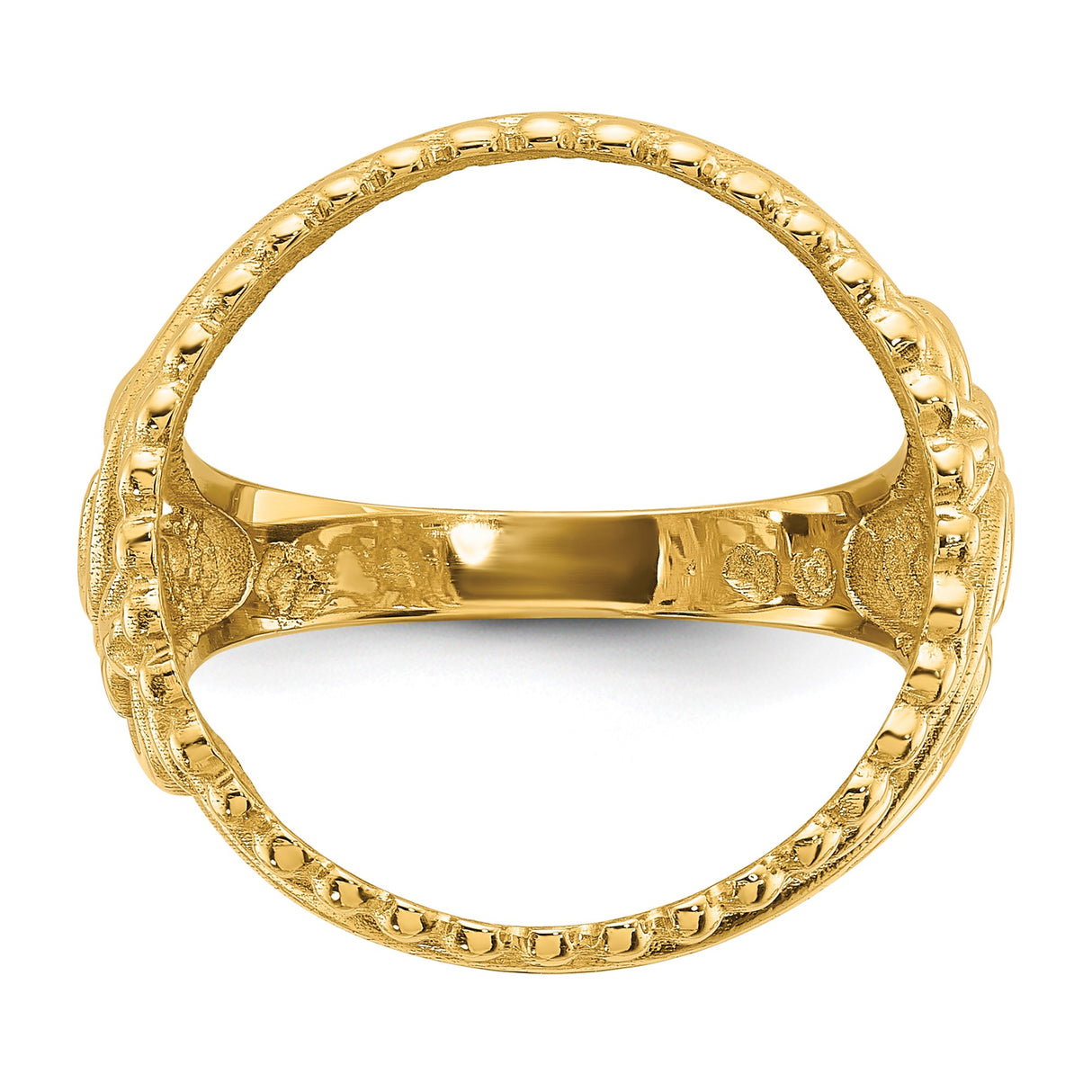 17 mm 14k Yellow Gold coin bezel ring for Isle of Man £0.5 Nobel — additional image