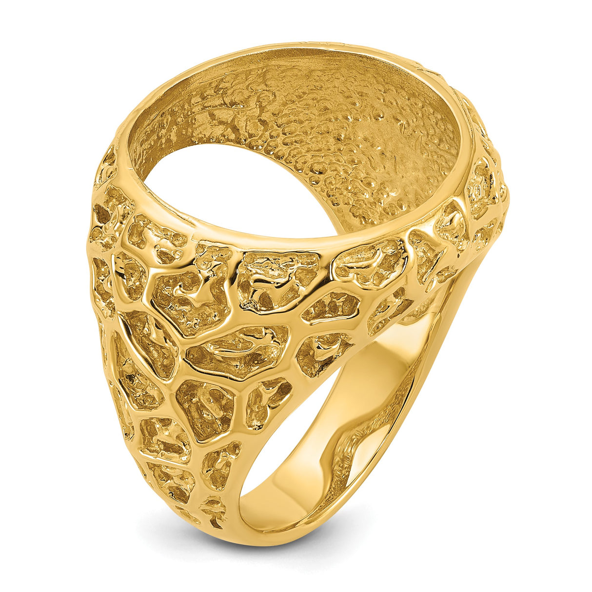 17 mm 14k Yellow Gold coin bezel ring for Isle of Man £0.5 Nobel — additional image