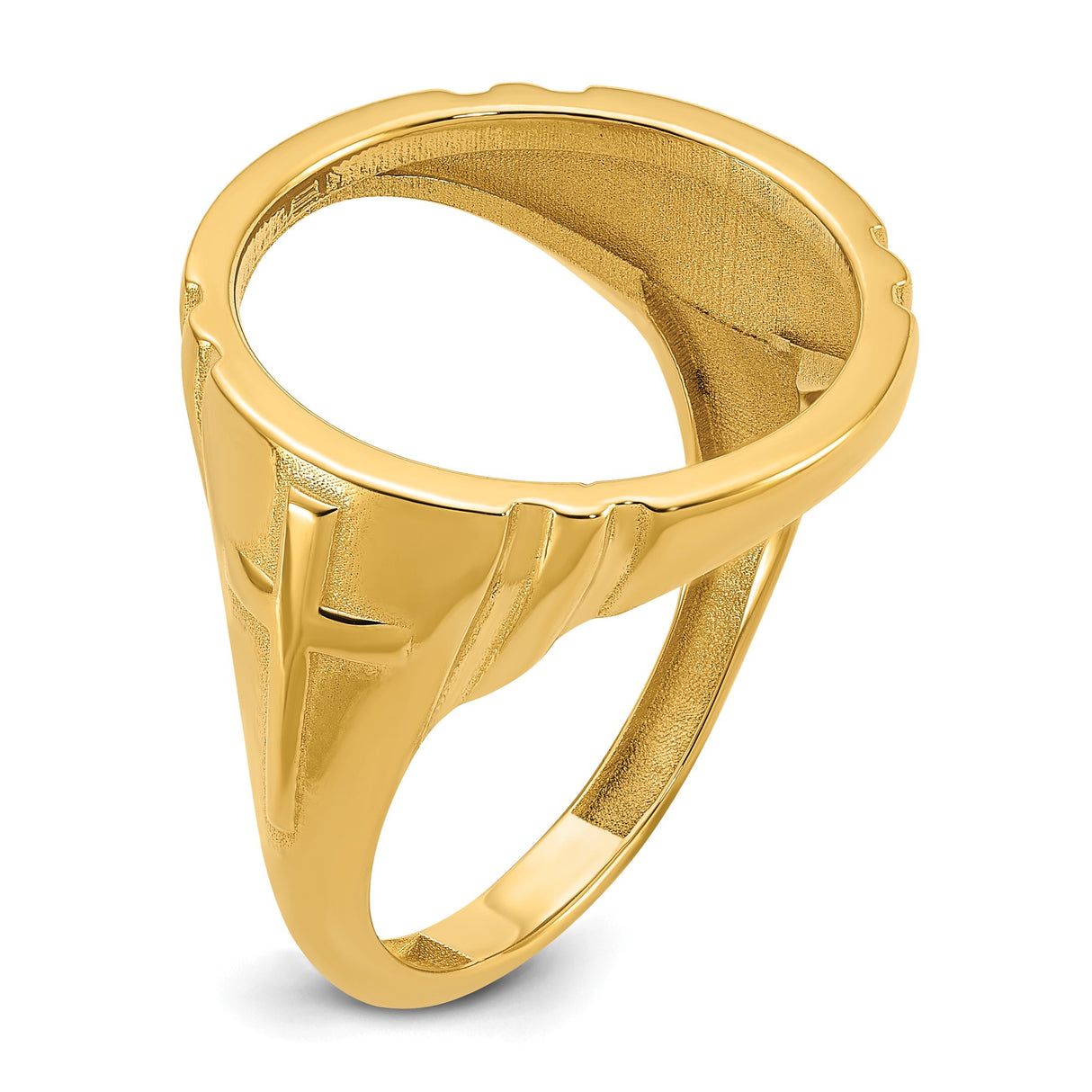 17 mm 14k Yellow Gold coin bezel ring for Isle of Man £0.5 Nobel — additional image