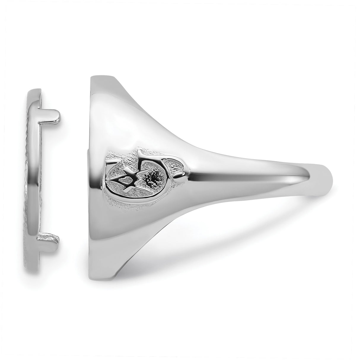 17 mm 14k White Gold coin bezel ring for Isle of Man £0.5 Nobel — additional image