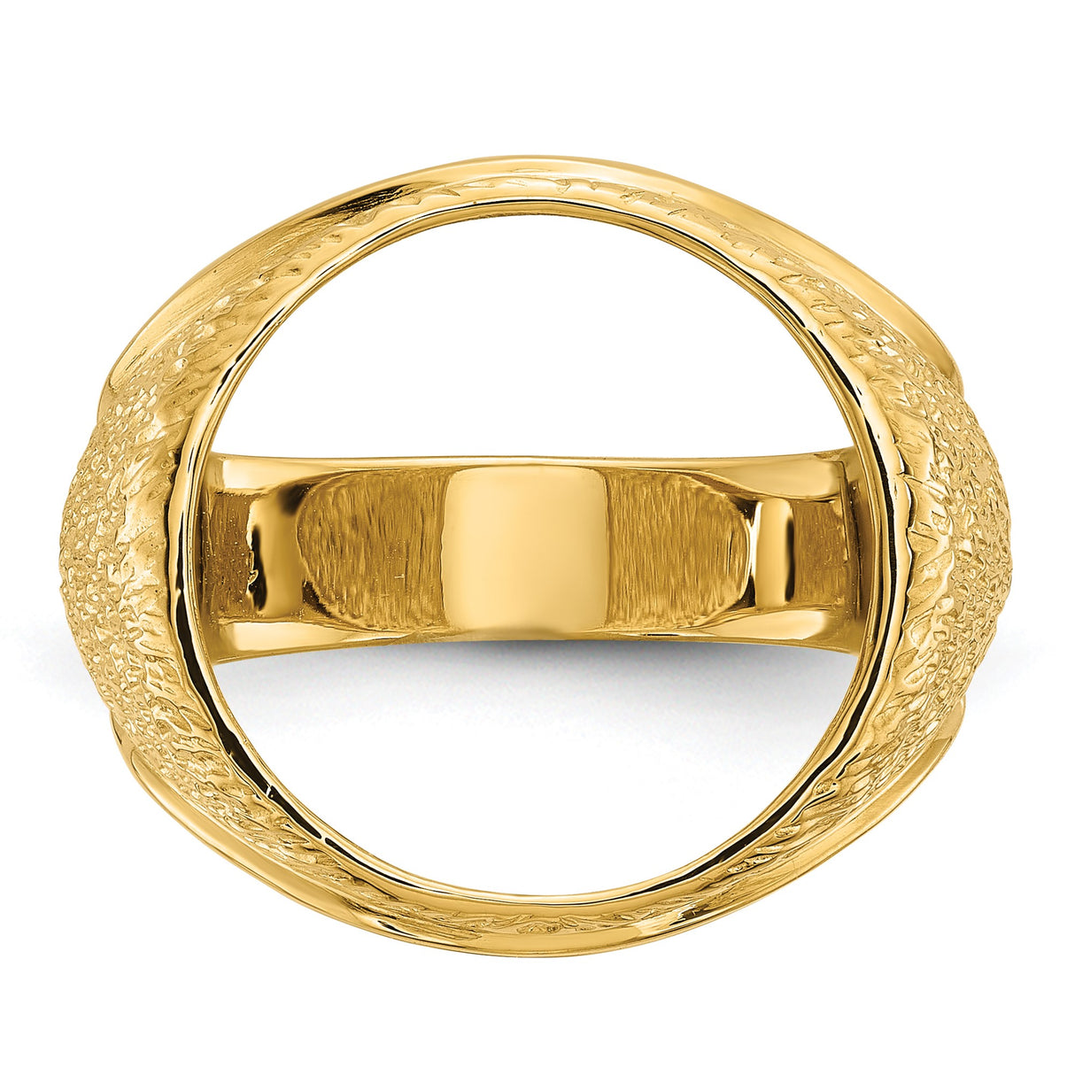 17 mm 14k Yellow Gold coin bezel ring for Isle of Man £0.5 Nobel — additional image