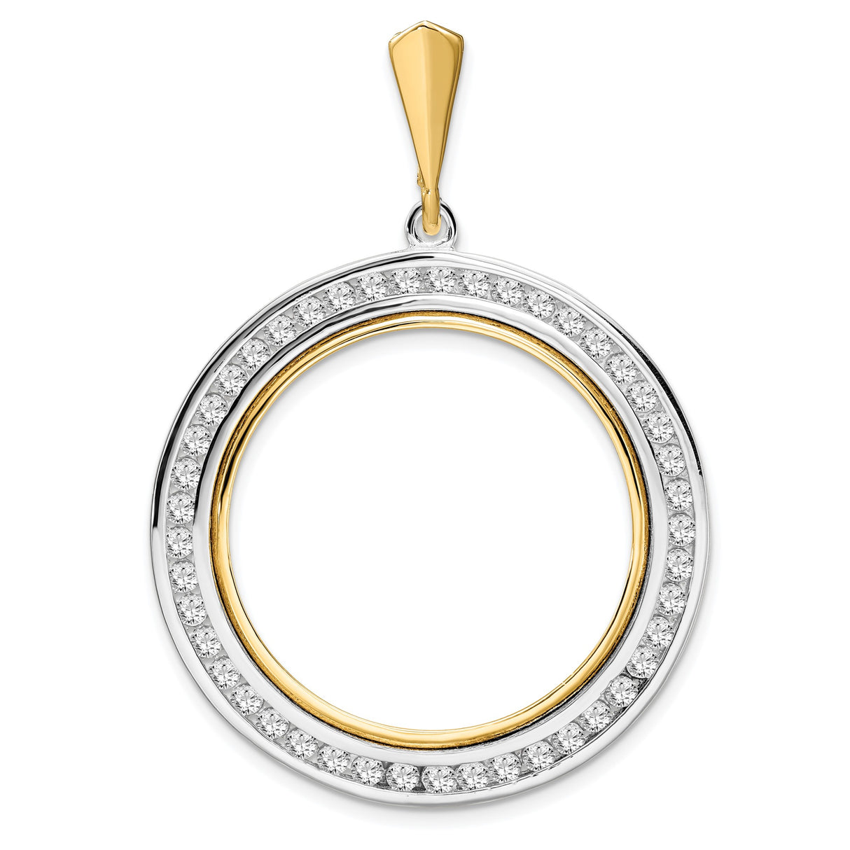27 mm 14k Multi-Tone Gold coin bezel for Isle of Man £2.5 Angel