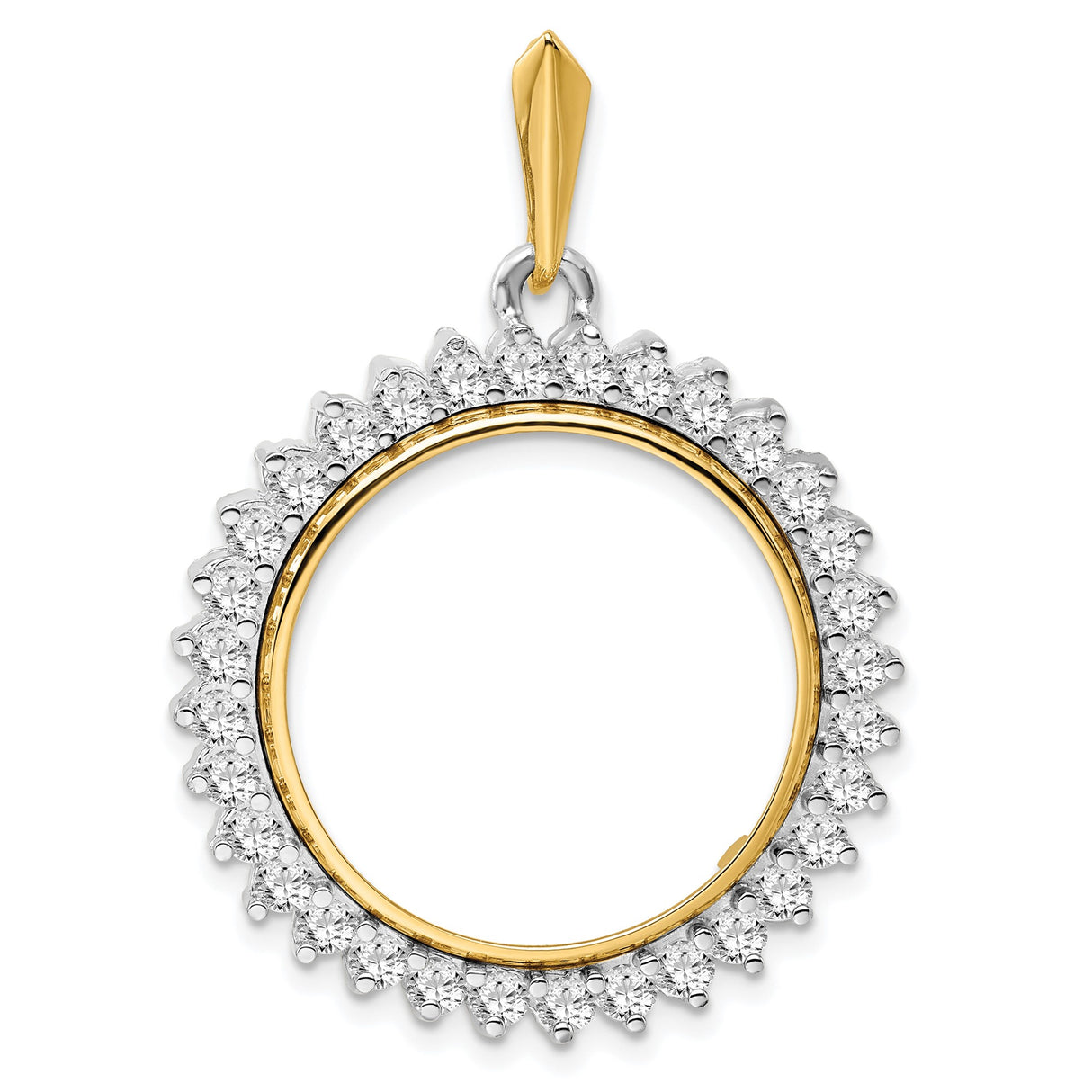 22 mm 14k Multi-Tone Gold coin bezel for Isle of Man £1 Angel