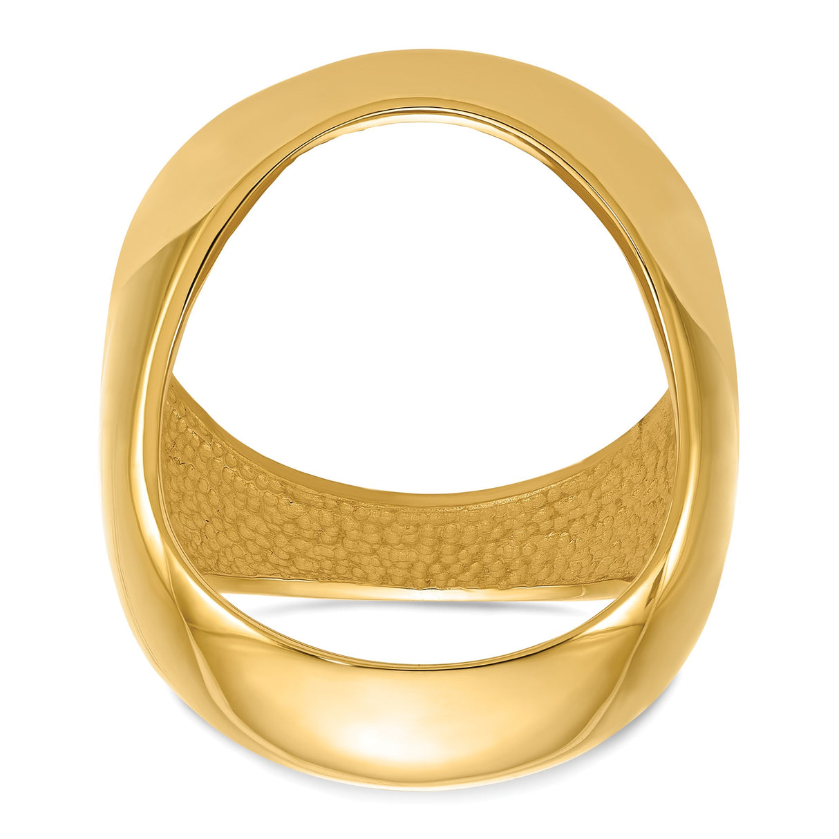 22 mm 14k Yellow Gold coin bezel ring for Isle of Man £1 Nobel — additional image