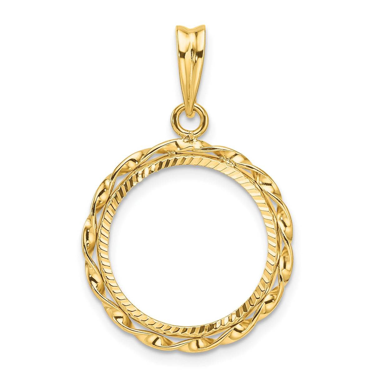 16 mm 14k Yellow Gold coin bezel for Mexican Libertad