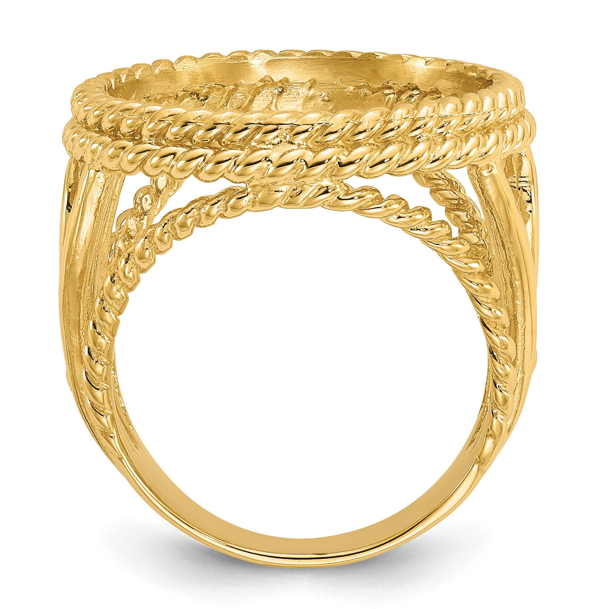 16 mm 14k Yellow Gold coin bezel ring for Mexican Libertad — alternate view