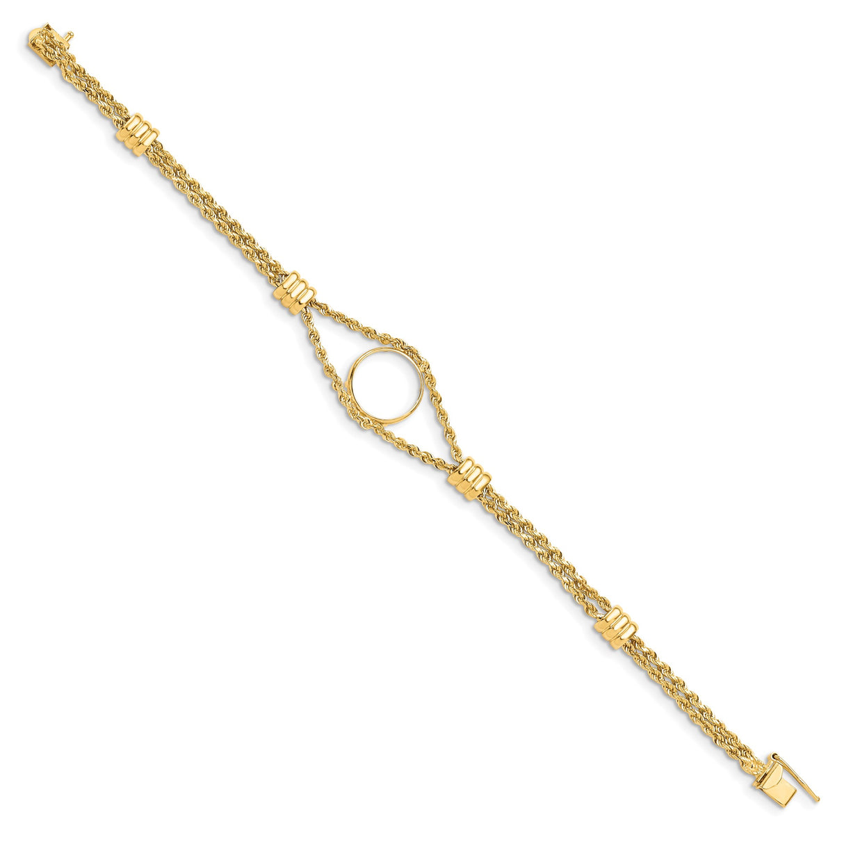 13 mm 14k Yellow Gold coin bezel bracelet for Mexican Libertad — alternate view