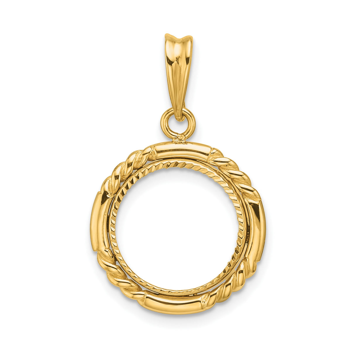 13 mm 14k Yellow Gold coin bezel for Mexican Libertad