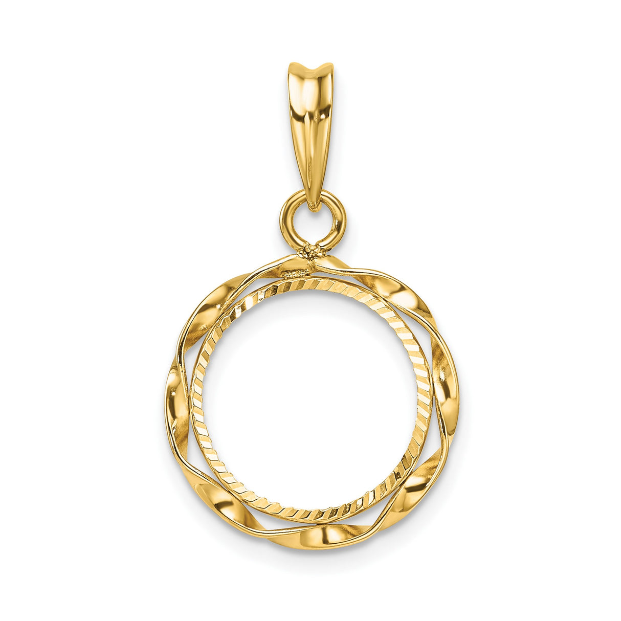 13 mm 14k Yellow Gold coin bezel for Mexican Libertad