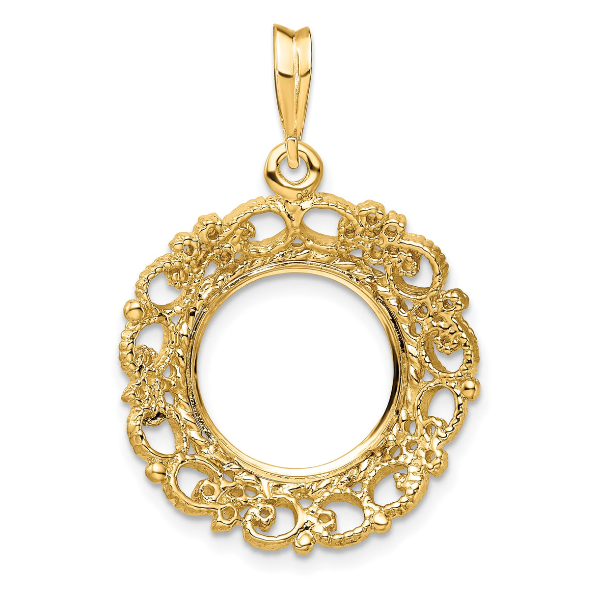 13 mm 14k Yellow Gold coin bezel for Mexican Libertad — additional image
