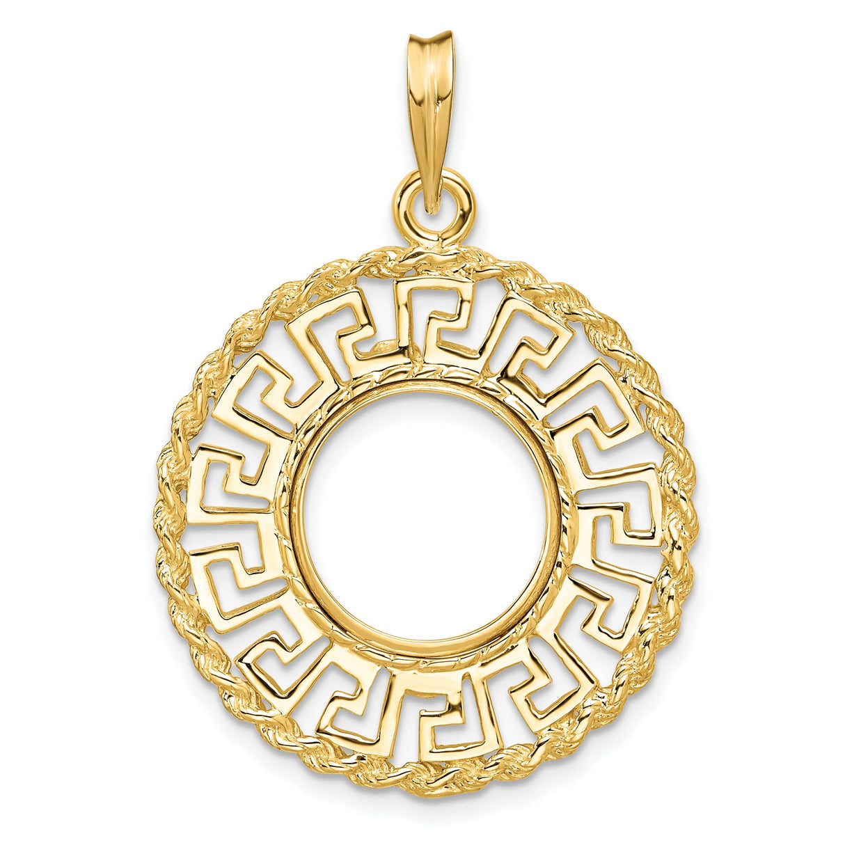 13 mm 14k Yellow Gold coin bezel for Mexican Libertad