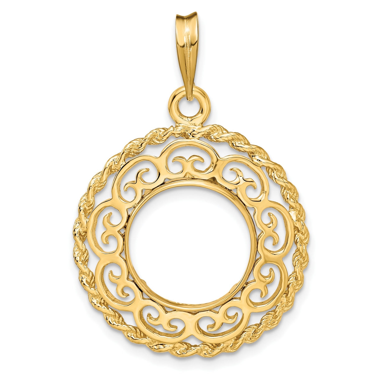 13 mm 14k Yellow Gold coin bezel for Mexican Libertad