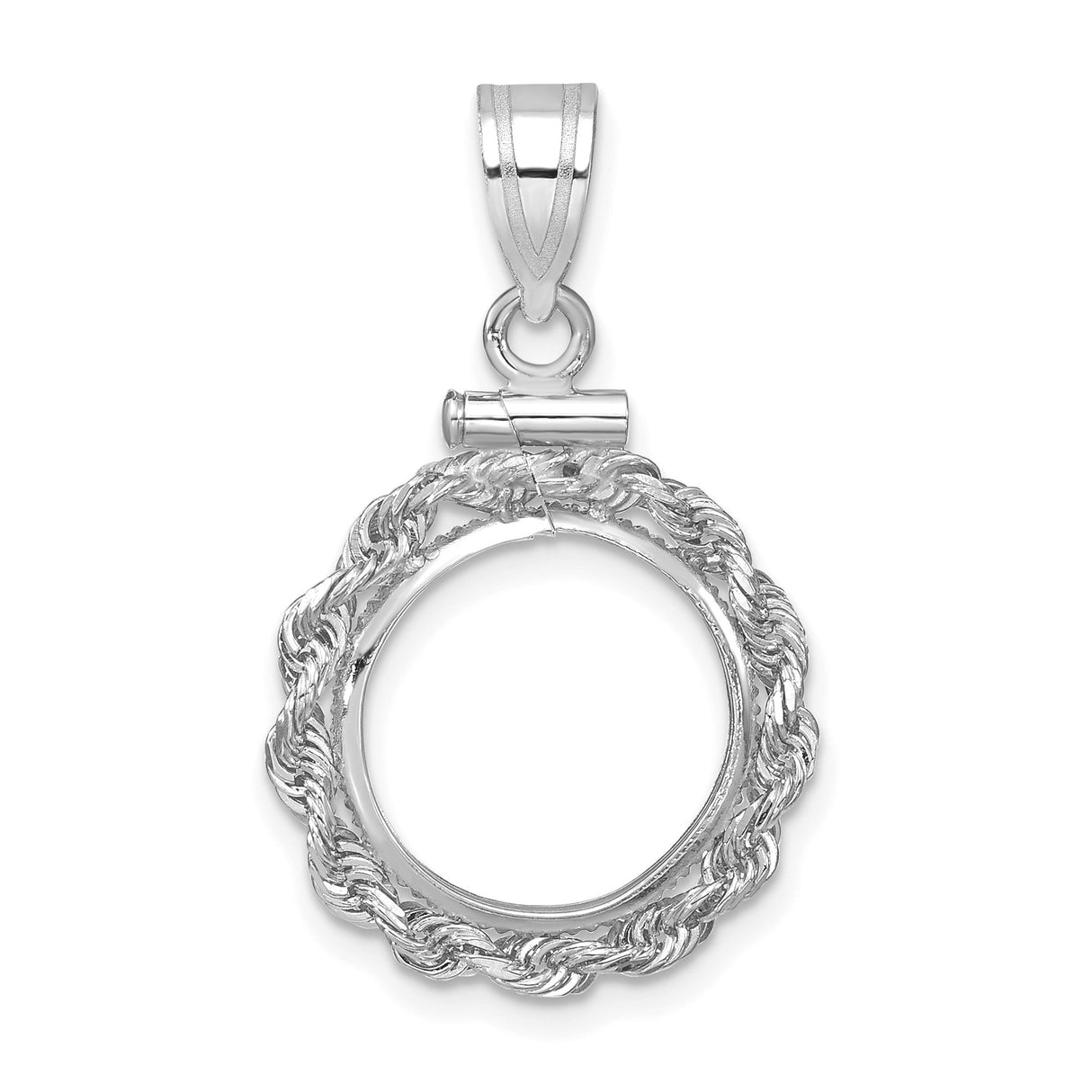 13 mm 14k White Gold coin bezel for Mexican Libertad
