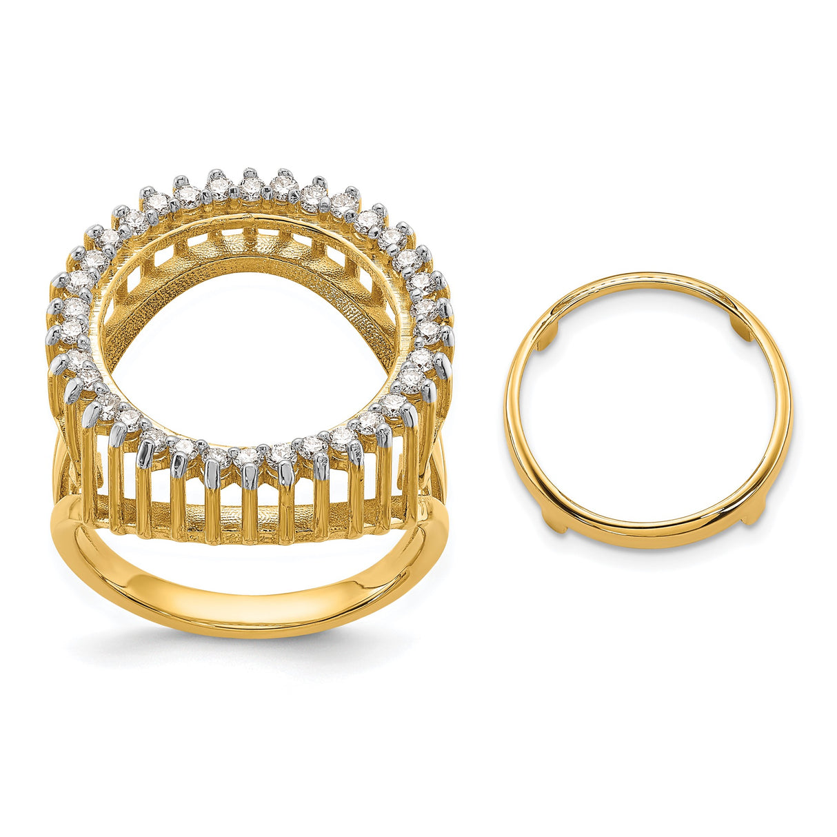 13 mm 14k Yellow Gold coin bezel ring for Mexican Libertad
