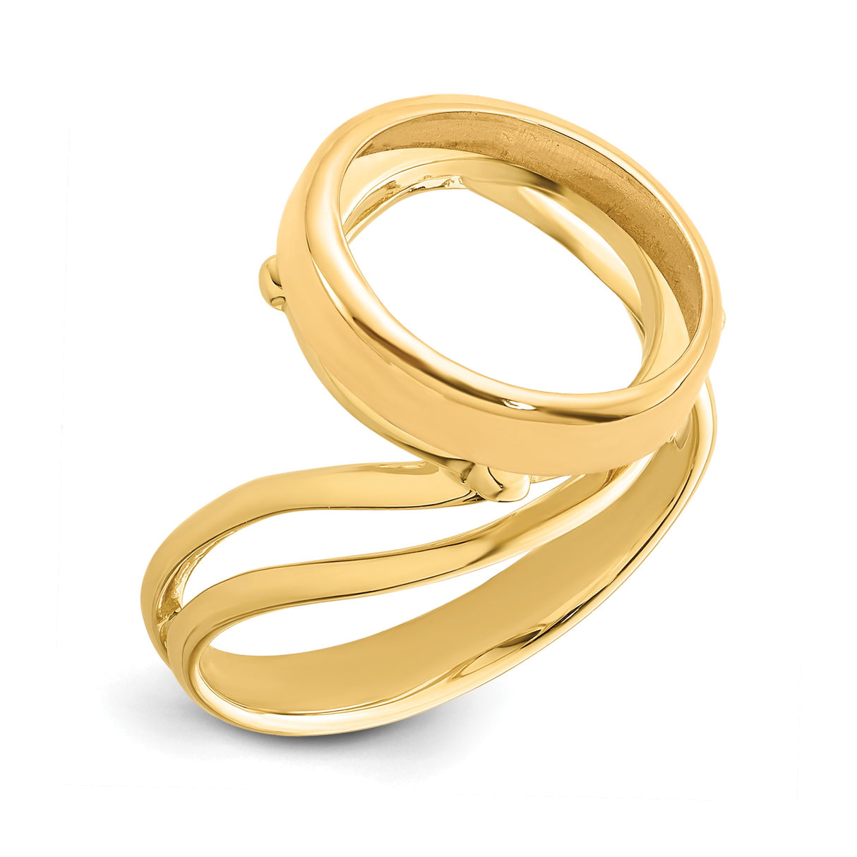 13 mm 14k Yellow Gold coin bezel ring for Mexican Libertad