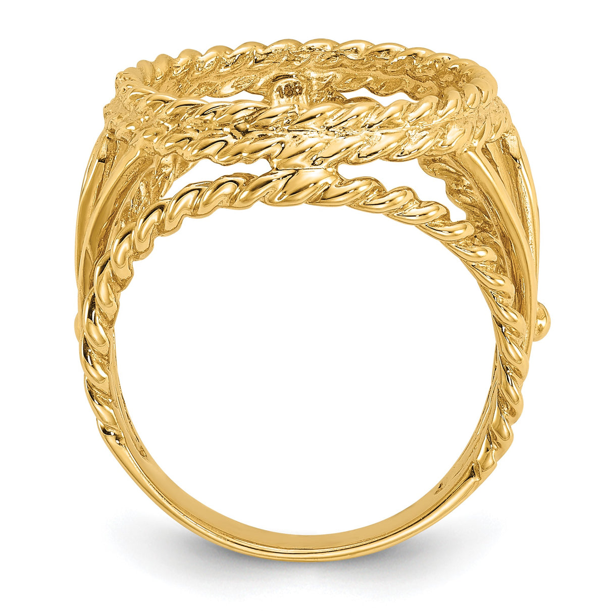 13 mm 14k Yellow Gold coin bezel ring for Mexican Libertad — alternate view