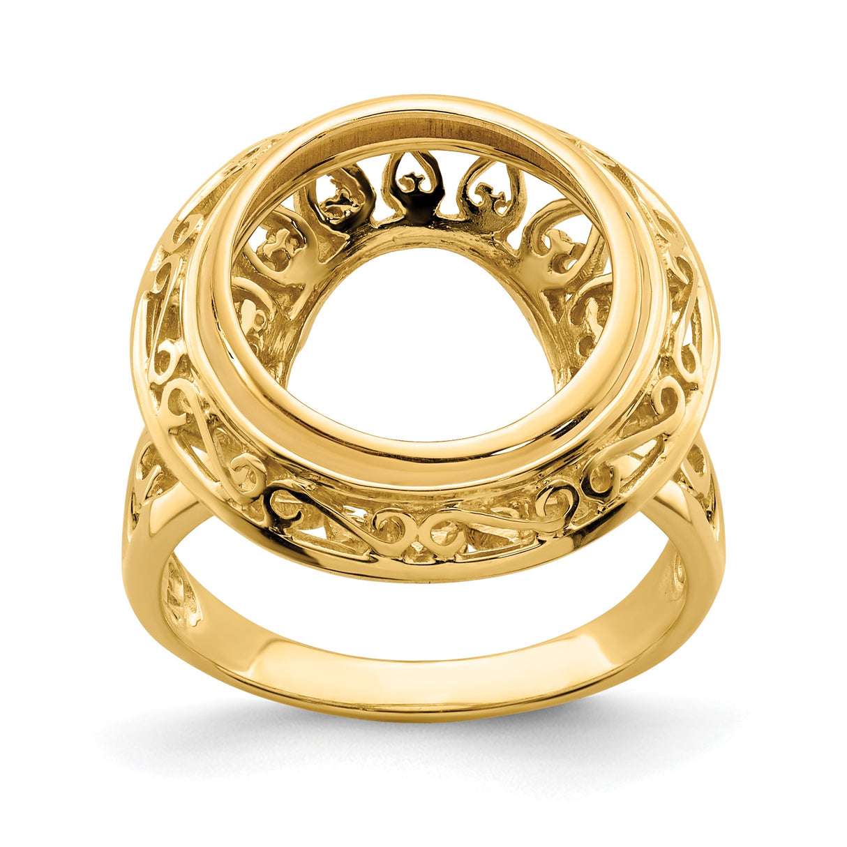 13 mm 14k Yellow Gold coin bezel ring for Mexican Libertad — additional image
