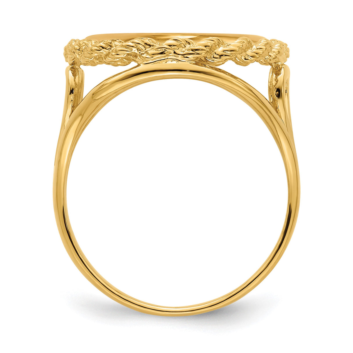13 mm 14k Yellow Gold coin bezel ring for Mexican Libertad β alternate view