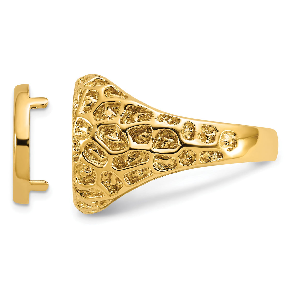 13 mm 14k Yellow Gold coin bezel ring for Mexican Libertad — additional image