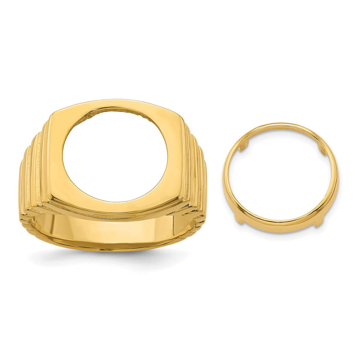 13 mm 14k Yellow Gold coin bezel ring for Mexican Libertad