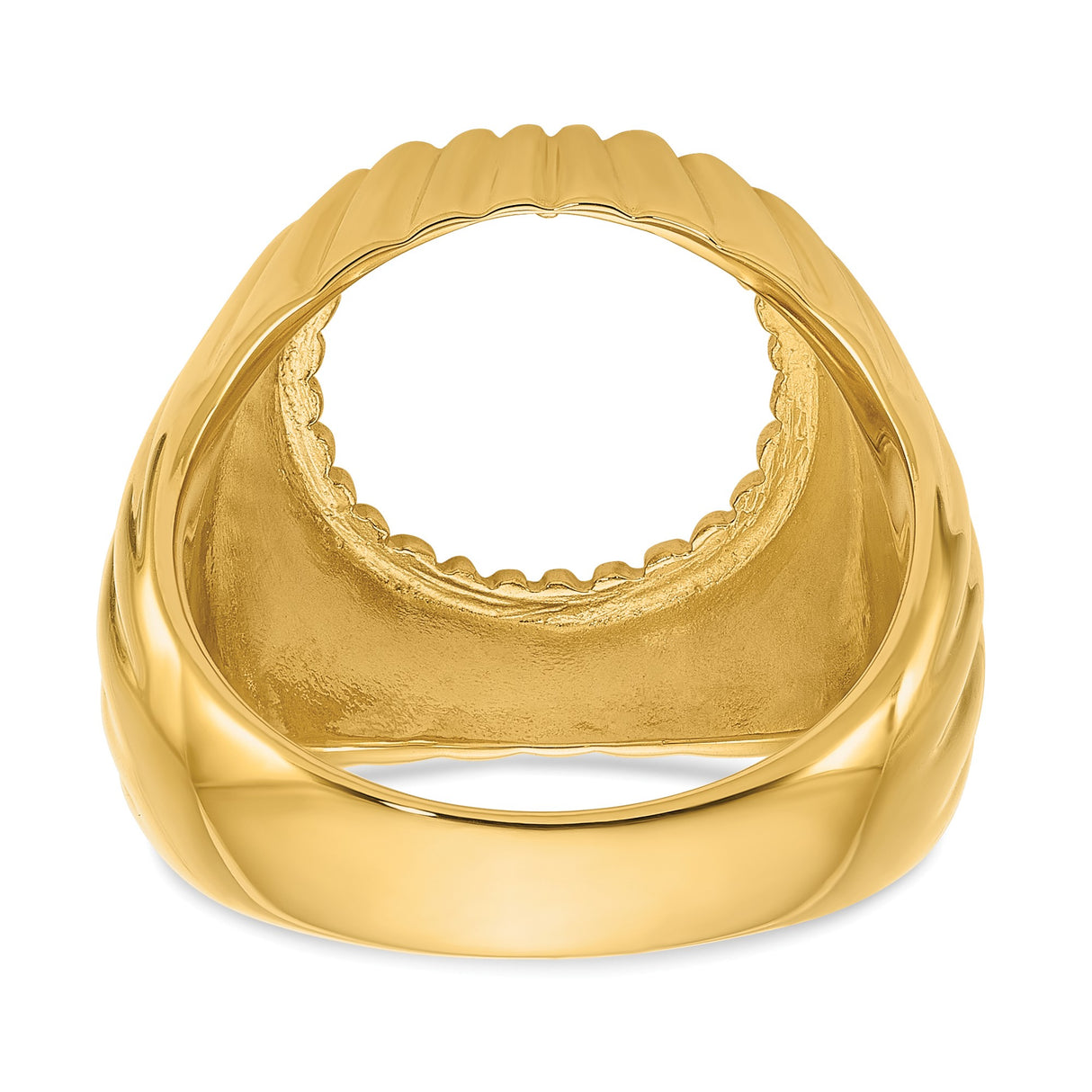 13 mm 14k Yellow Gold coin bezel ring for Mexican Libertad — additional image