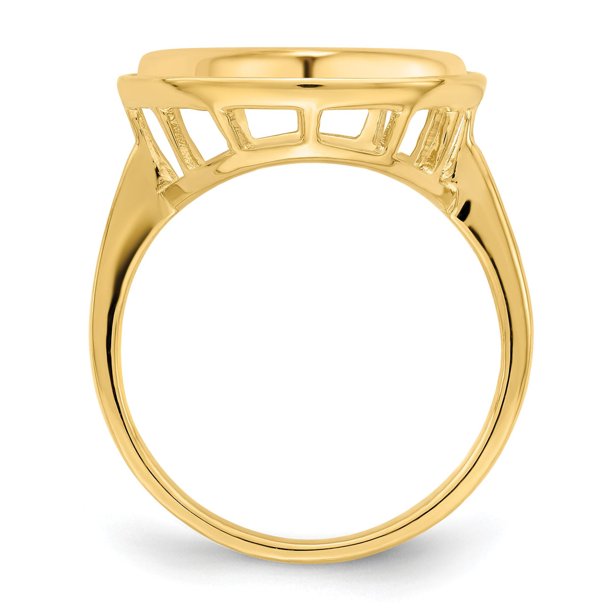 13 mm 14k Yellow Gold coin bezel ring for Mexican Libertad — alternate view