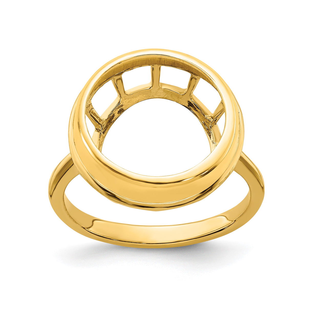 13 mm 14k Yellow Gold coin bezel ring for Mexican Libertad — additional image