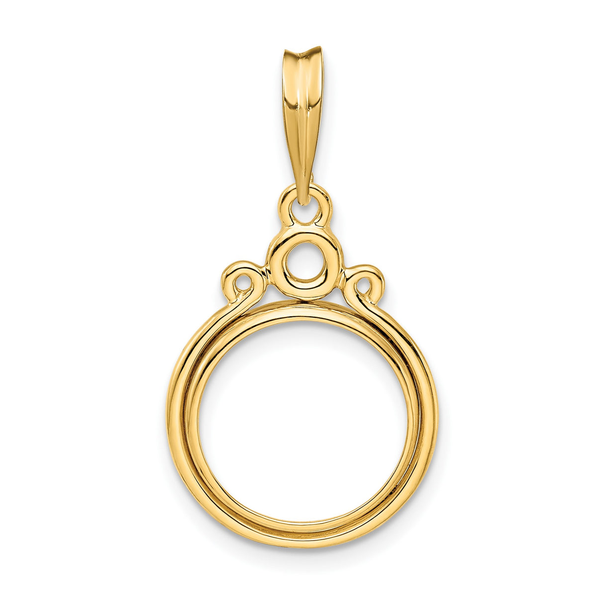 13 mm 14k Yellow Gold coin bezel for Mexican 2 Peso Peso