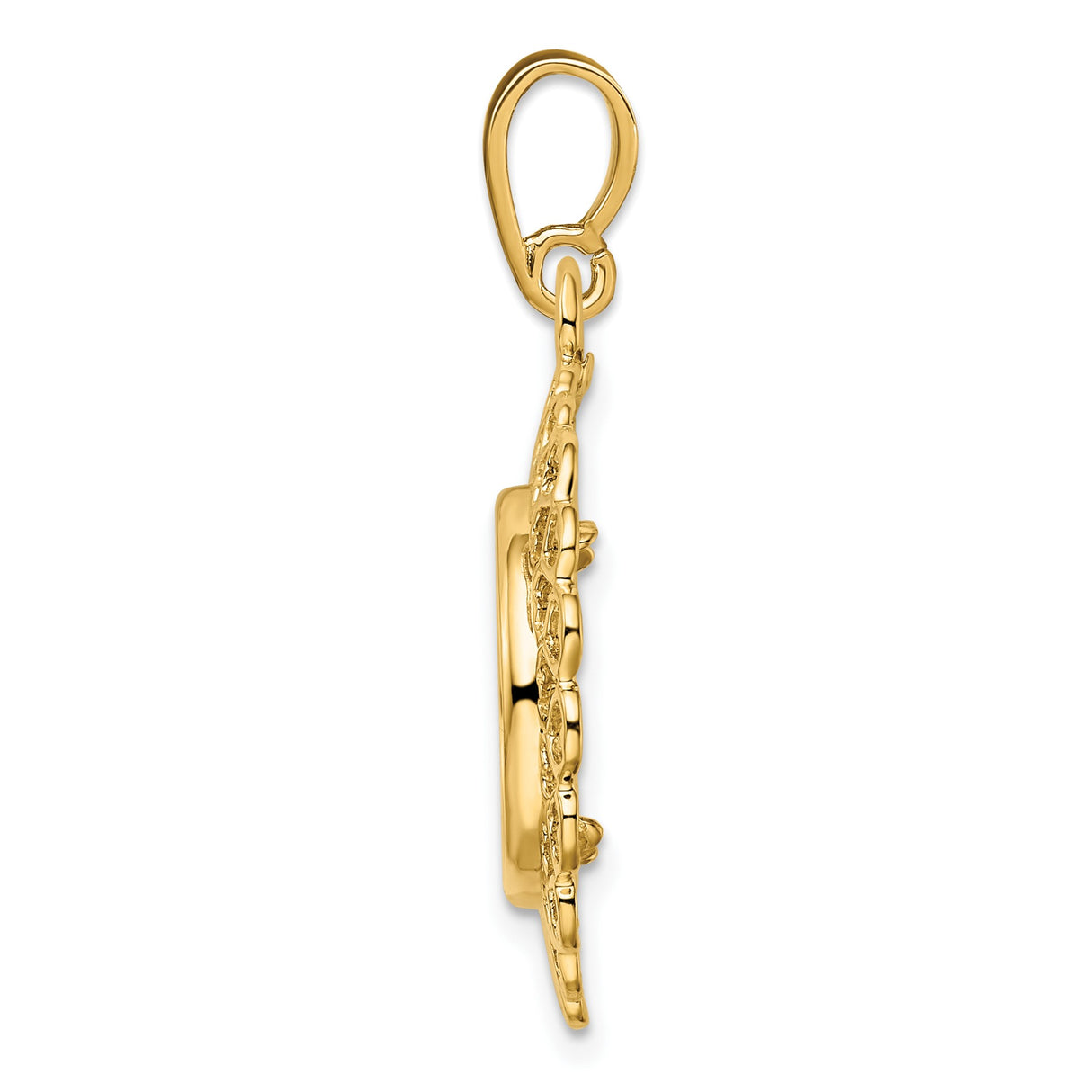 13 mm 14k Yellow Gold coin bezel for Mexican 2 Peso Peso — alternate view