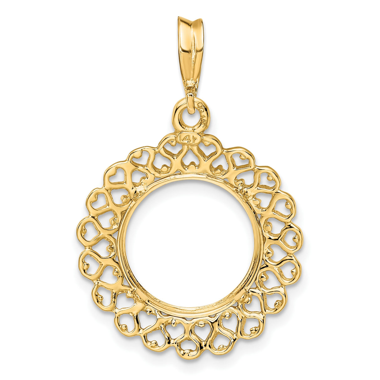 13 mm 14k Yellow Gold coin bezel for Mexican 2 Peso Peso — additional image