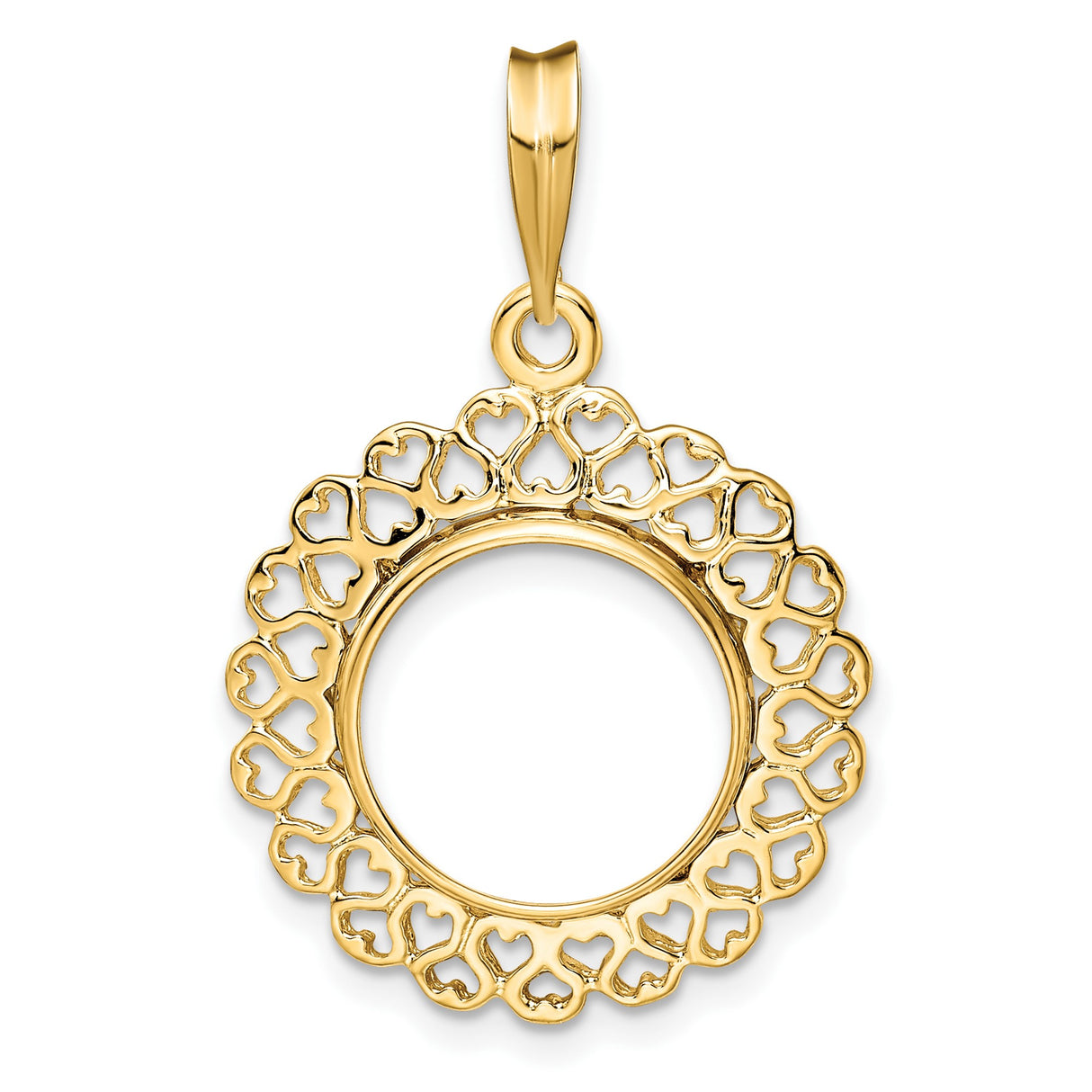 13 mm 14k Yellow Gold coin bezel for Mexican 2 Peso Peso