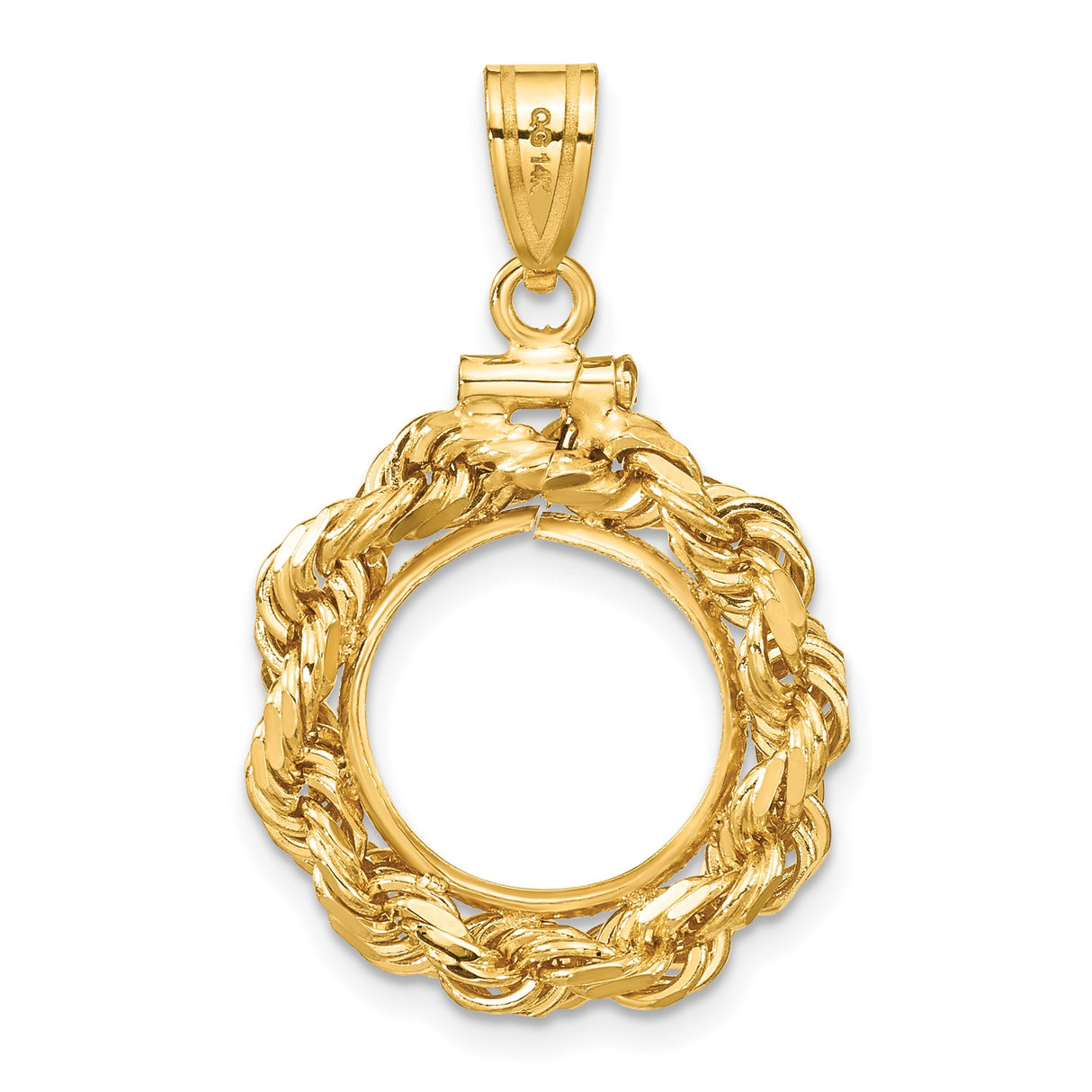 13 mm 14k Yellow Gold coin bezel for Mexican 2 Peso Peso β additional image